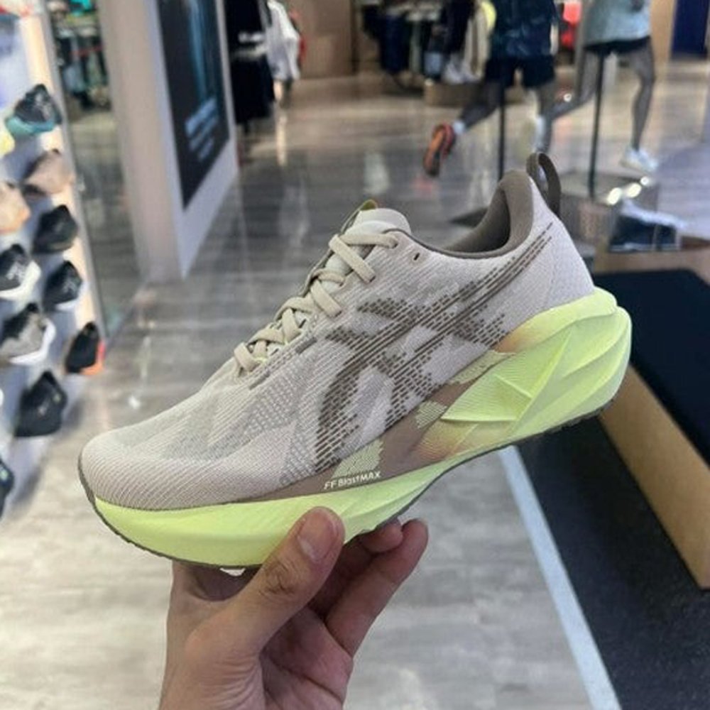 HOME | KOSMICKS | ONLINE BRAND STORE | 2026 23 Asics Novablast 5 Running Trainers in mineral beige and taupe grey