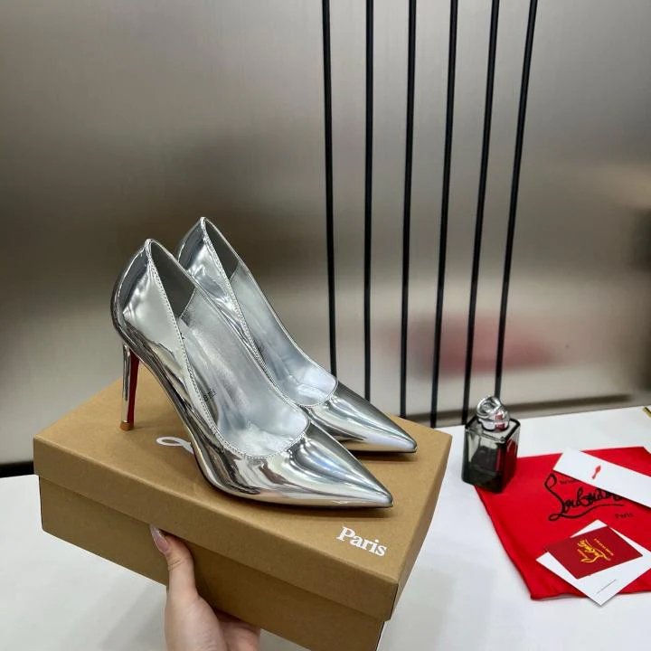 HOME | KOSMICKS | ONLINE BRAND STORE | 2026 42 Christian Louboutin Miss Iriza 10 Silver Z Heels Patent With Box Dust Cover W53 Silver