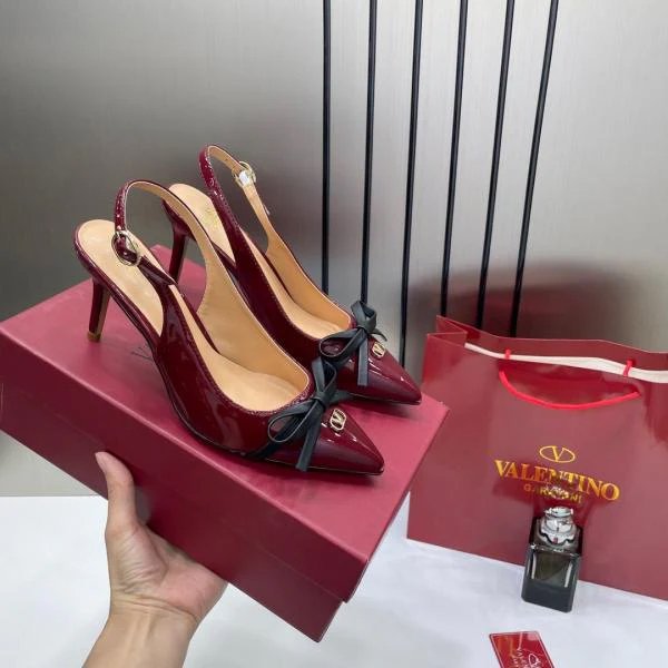 HOME | KOSMICKS | ONLINE BRAND STORE | 2026 48 Valentino Elegant Womens Wine Back Belt Leather With White Knot With OG Box & Carry Bag H-1 Wine