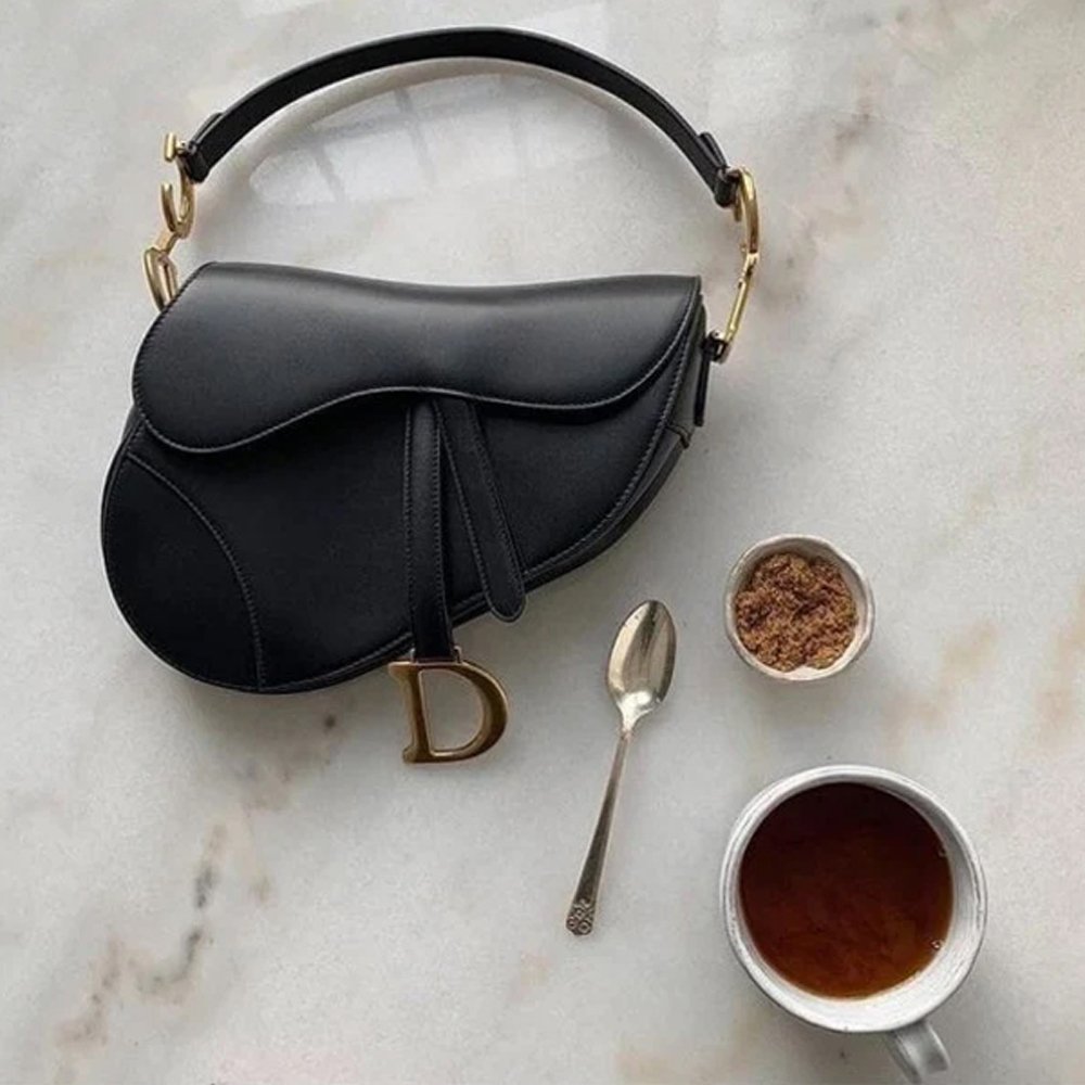 HOME | KOSMICKS | ONLINE BRAND STORE | 2026 82 15 Christian Dior Saddle Bag Black Leather With OG Box Dust Bag Black 1806 Black