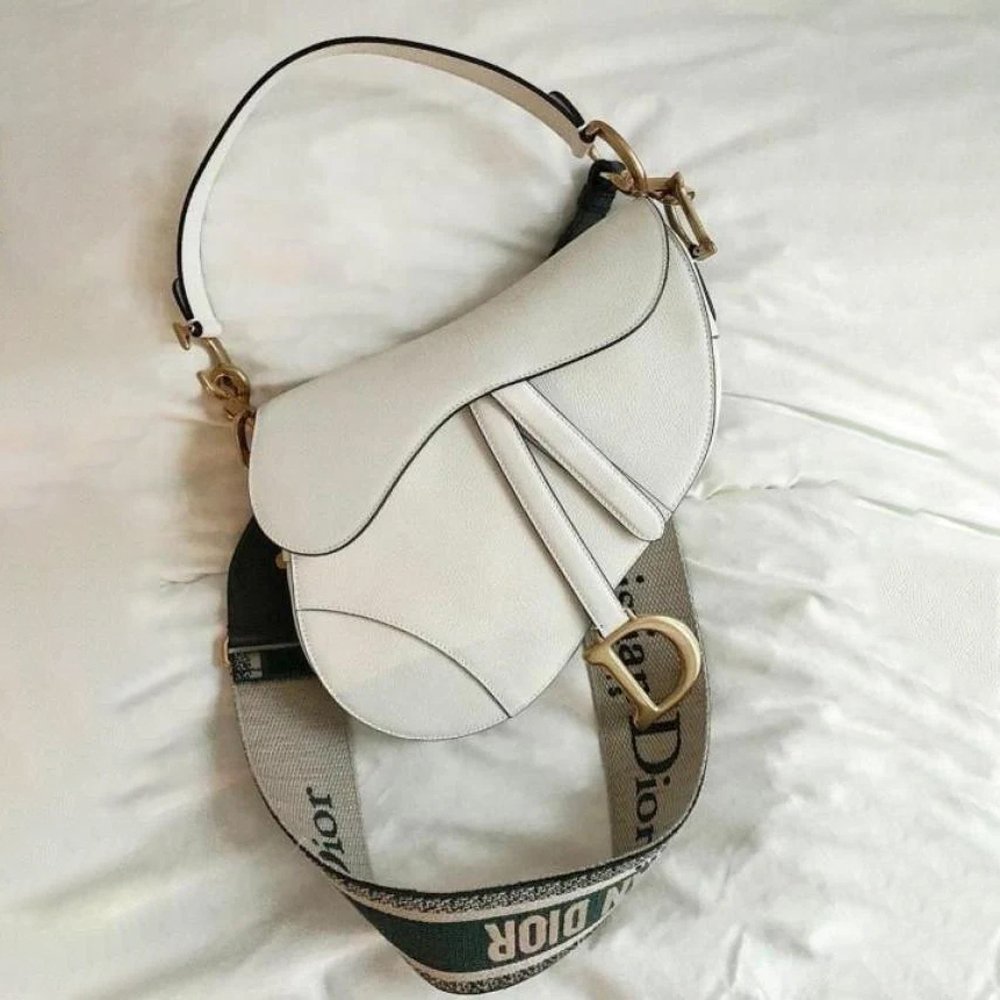 HOME | KOSMICKS | ONLINE BRAND STORE | 2026 84 16 Christian Dior Saddle Bag White Leather With OG Box Dust Bag White 1806 White