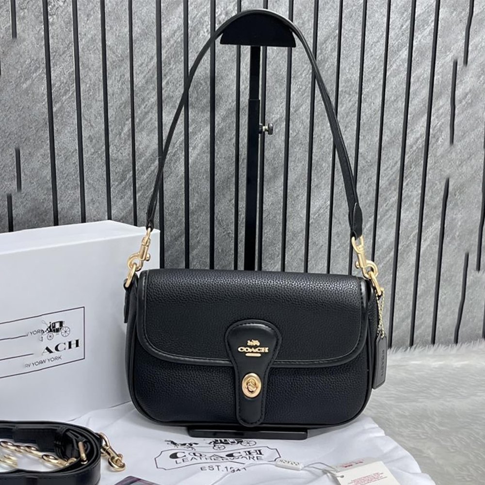 7 Coach Turnlock Hadley Black Shoulder Crossbody Bag With OriginalBox