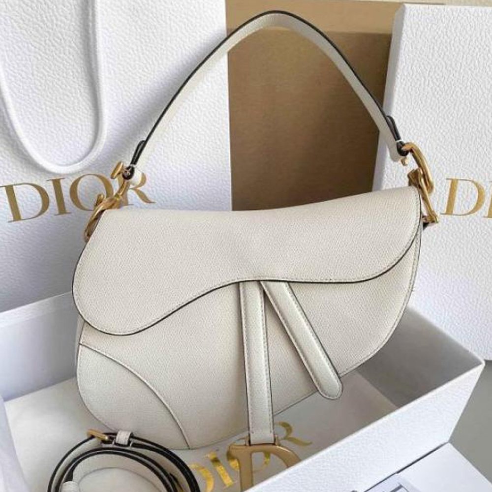 HOME | KOSMICKS | ONLINE BRAND STORE | 2026 85 16 Christian Dior Saddle Bag White Leather With OG Box Dust Bag White 1806 White