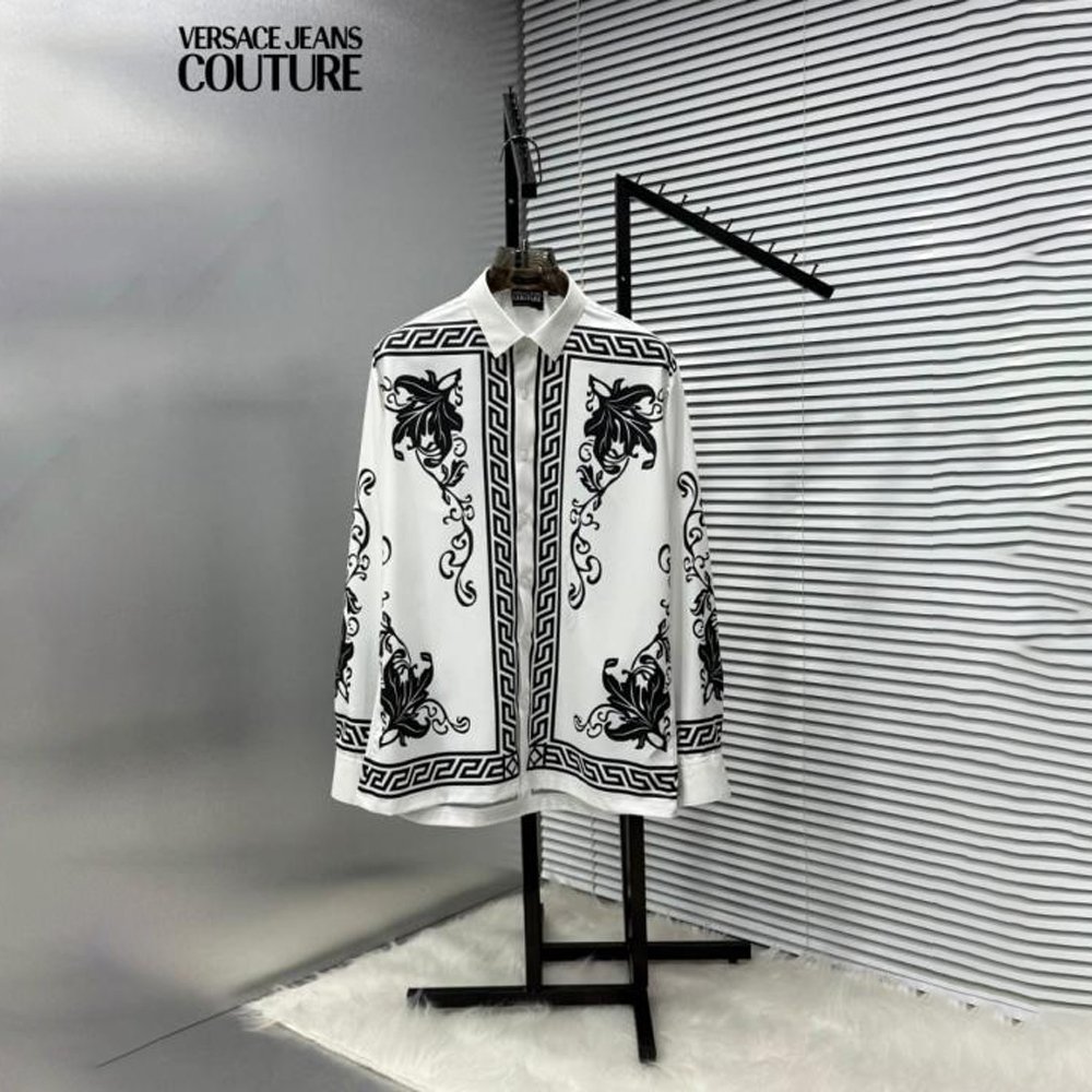 VERSACE BANDANA WHITE PRINTED FULL SLEEVES WITH BOX
