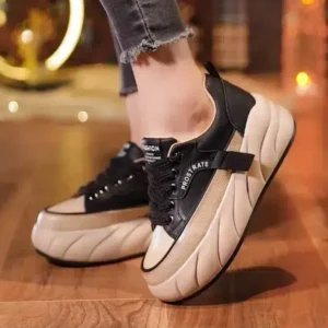 Autumn Thick Soled Sports Shoes for Women 2024 Fashion Platform Increase Sneakers Female Lace Up Casual Style Vulcanized Shoes
